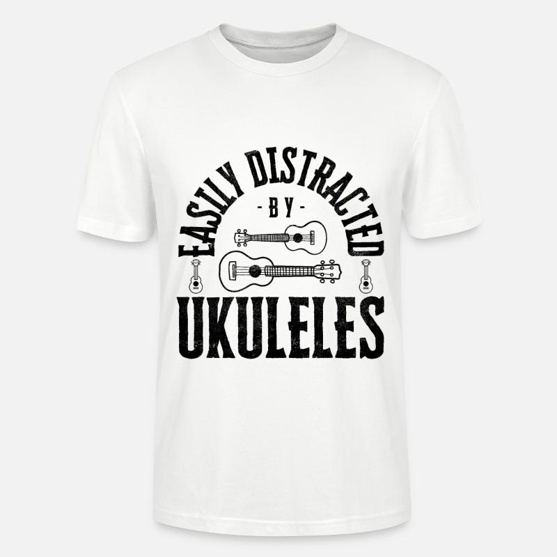 Easily distracted by Ukuleles - Stanley/Stella Unisex Bio-T-Shirt CRAFTER - Weiß