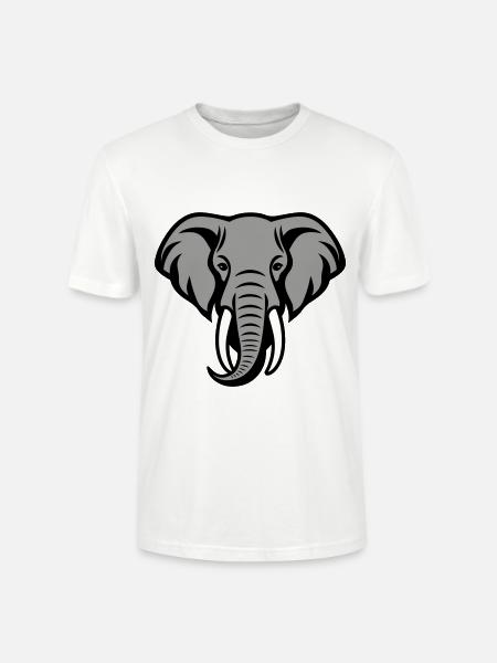 Tête d’éléphant - T-shirt bio CRAFTER Stanley Stella Unisexe - blanc