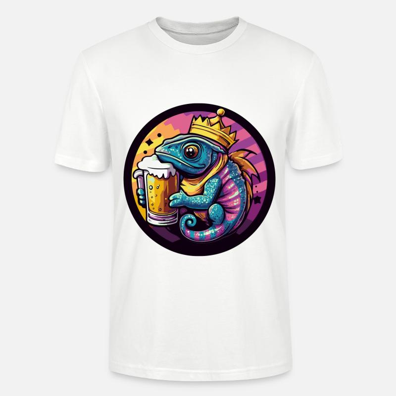 Chameleon Bier Comic - Stanley/Stella Unisex Bio-T-Shirt CRAFTER - Weiß