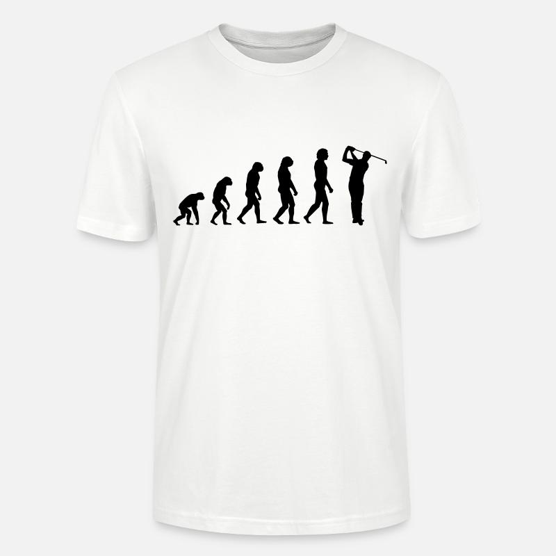Golfer Evolution - Stanley/Stella CRAFTER Unisex Organic T-Shirt - white