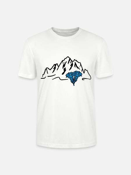 Mountain and gentian - Stanley/Stella CRAFTER Unisex Organic T-Shirt - white