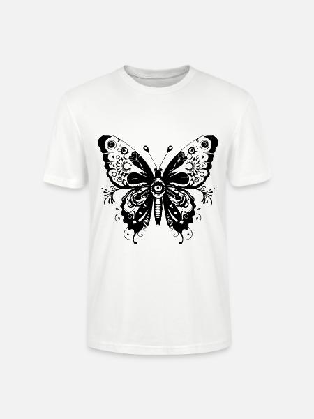 Papillon Mandala Boho - T-shirt bio CRAFTER Stanley Stella Unisexe - blanc