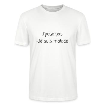 I can't, I'm sick - Stanley/Stella CRAFTER Unisex Organic T-Shirt - white - Front - Alina (178cm) & Michal (187cm)