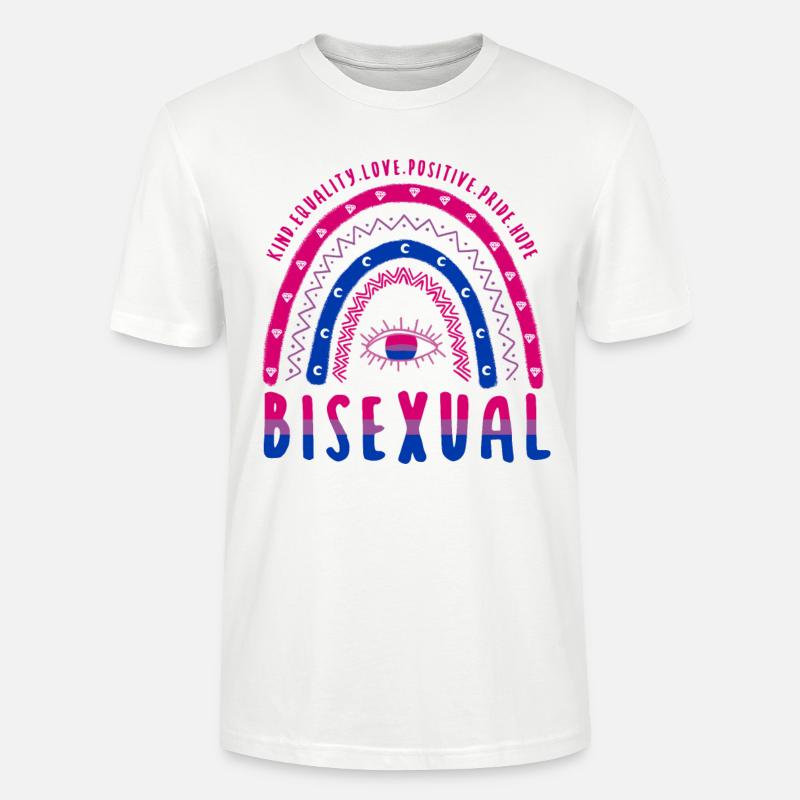 Boho Rainbow LGBT disant bisexuel - T-shirt bio CRAFTER Stanley Stella Unisexe - blanc