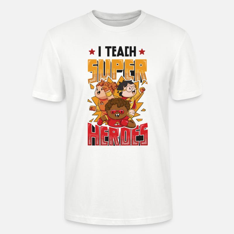 Ich Unterrichte Superhelden - Stanley/Stella Unisex Bio-T-Shirt CRAFTER - Weiß