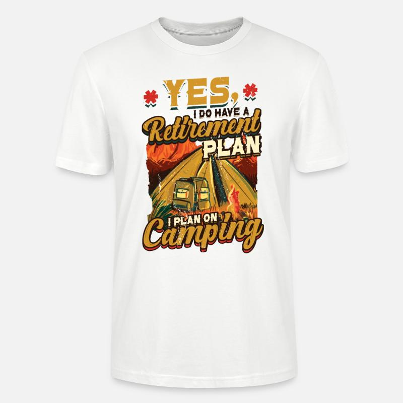 Ruhestandsplan Camping, Ruhestandscamper - Stanley/Stella Unisex Bio-T-Shirt CRAFTER - Weiß