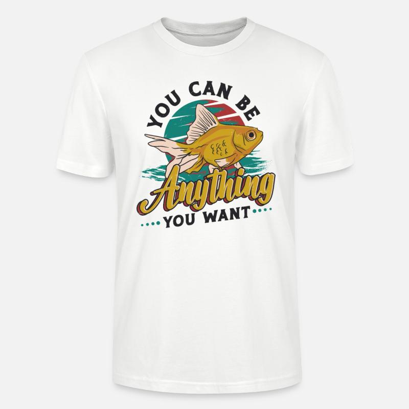 Goldfish Be A Shark, message de motivation - T-shirt bio CRAFTER Stanley Stella Unisexe - blanc
