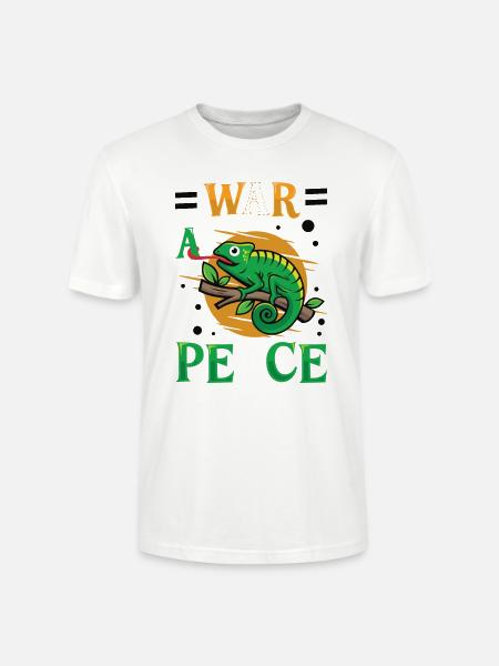 Friedens-Cameleon, Friedensbewegung - Stanley/Stella Unisex Bio-T-Shirt CRAFTER - Weiß