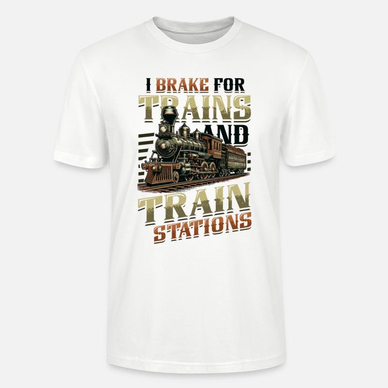 Trainspotting Train Lovers Trains - T-shirt bio CRAFTER Stanley Stella Unisexe - blanc