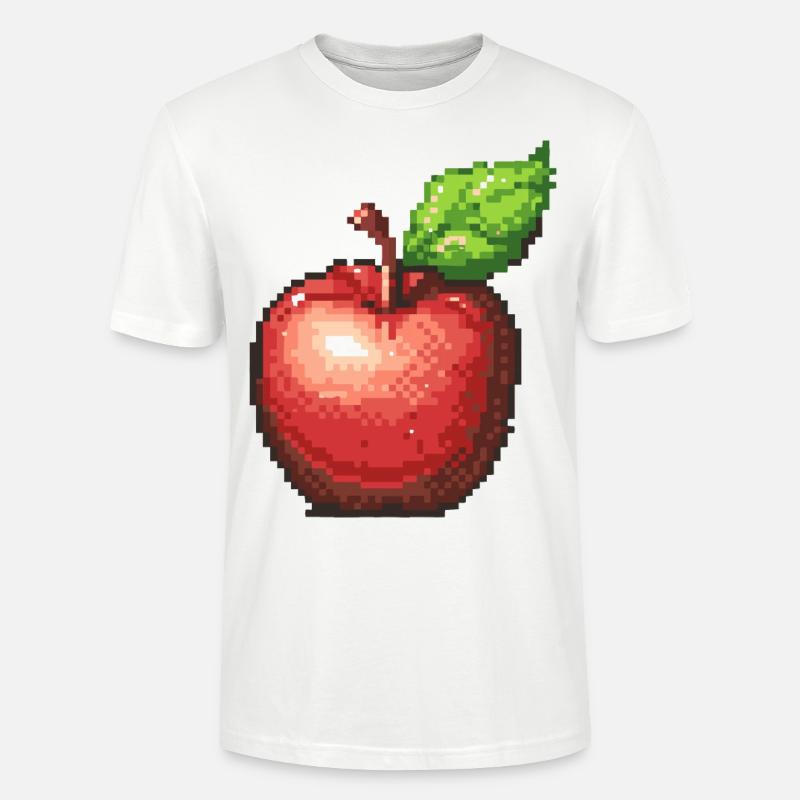 Apfel Pixel Symbol - Stanley/Stella Unisex Bio-T-Shirt CRAFTER - Weiß