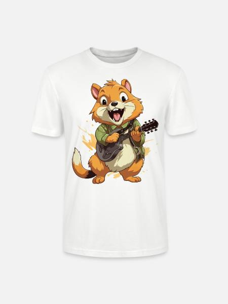 Harmonic Squirrel Serenade - Stanley/Stella CRAFTER Unisex Organic T-Shirt - white