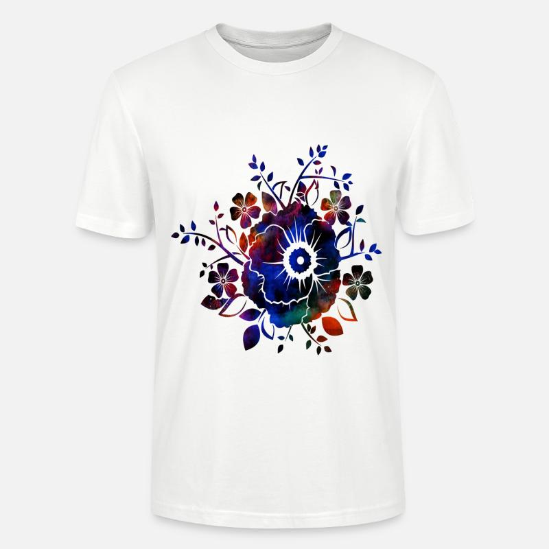 Prairie de fleurs de printemps - T-shirt bio CRAFTER Stanley Stella Unisexe - blanc