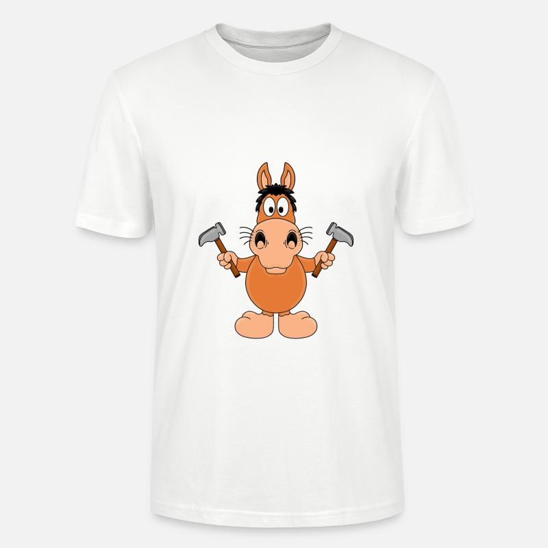 PFERD - HAMMER - HANDWERKER - TIER - TIERISCH - Stanley/Stella Unisex Bio-T-Shirt CRAFTER - Weiß