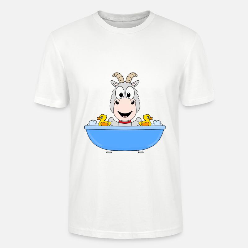ZIEGE - BADEWANNE - TIER - TIERISCH - FUN - Stanley/Stella Unisex Bio-T-Shirt CRAFTER - Weiß