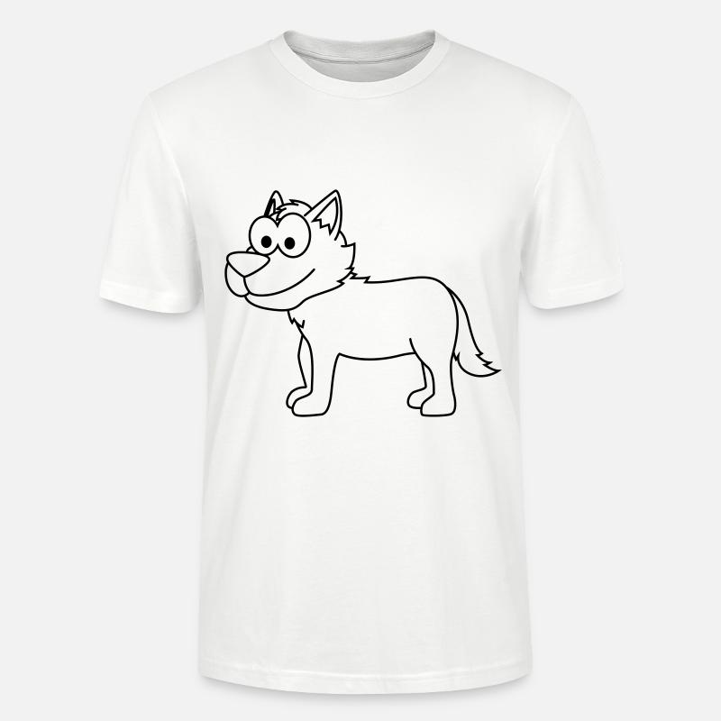 Wolf Comic Tier - Stanley/Stella Unisex Bio-T-Shirt CRAFTER - Weiß
