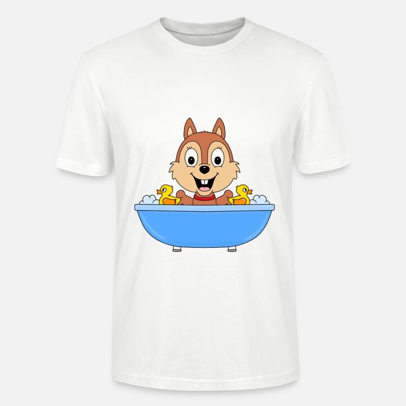 EICHHÖRNCHEN - BADEWANNE - TIER - TIERISCH - Stanley/Stella Unisex Bio-T-Shirt CRAFTER - Weiß