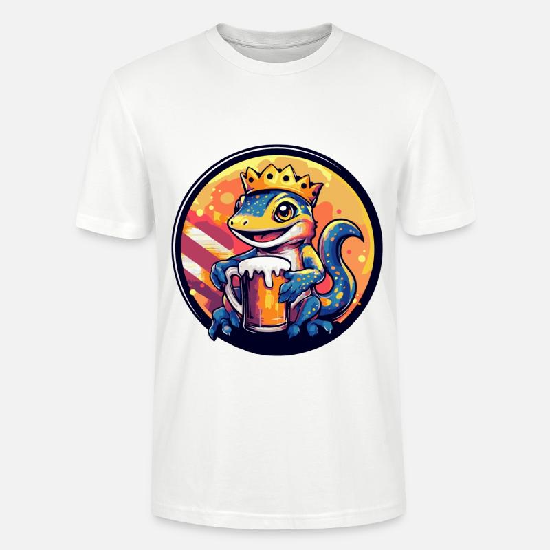 Echse Bier Comic - Stanley/Stella Unisex Bio-T-Shirt CRAFTER - Weiß