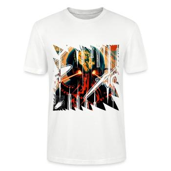 Monster #111 Oktopus - Stanley/Stella Unisex Bio-T-Shirt CRAFTER - Weiß - Vorne - Alina (178cm) & Michal (187cm)