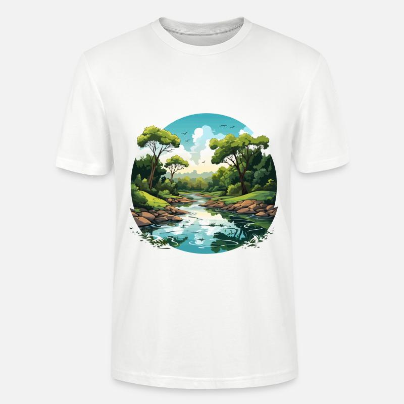Rythmes du fleuve - T-shirt bio CRAFTER Stanley Stella Unisexe - blanc