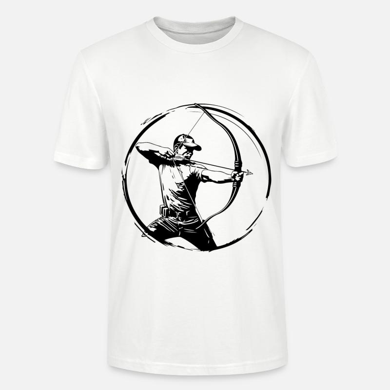 Bogenschießen Mann Silhouette - Stanley/Stella Unisex Bio-T-Shirt CRAFTER - Weiß