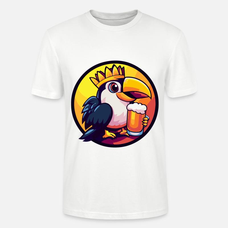 Tukan Vogel Bier Comic - Stanley/Stella Unisex Bio-T-Shirt CRAFTER - Weiß