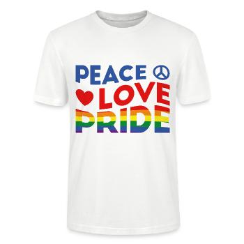 Peace Love and Pride - Stanley/Stella Unisex Bio-T-Shirt CRAFTER - Weiß - Vorne - Alina (178cm) & Michal (187cm)