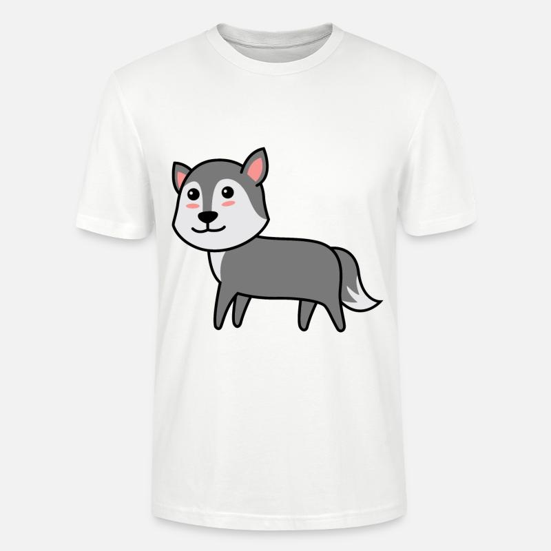 Wolf Comic Animal - T-shirt bio CRAFTER Stanley Stella Unisexe - blanc