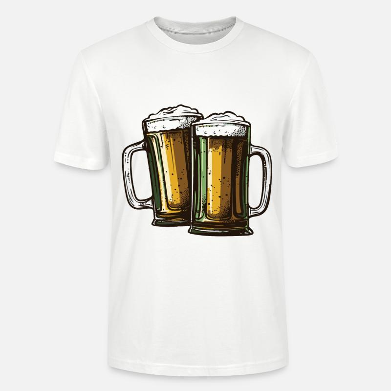 Bier Glas Prost Drinking - Stanley/Stella Unisex Bio-T-Shirt CRAFTER - Weiß