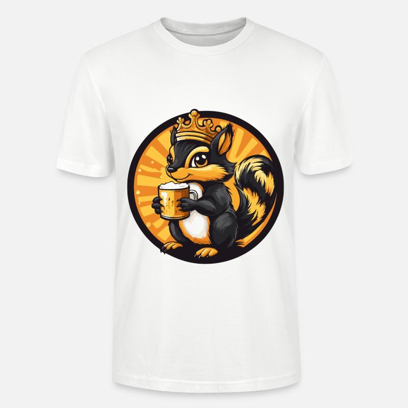 Eichhörnchen Bier Comic - Stanley/Stella Unisex Bio-T-Shirt CRAFTER - Weiß