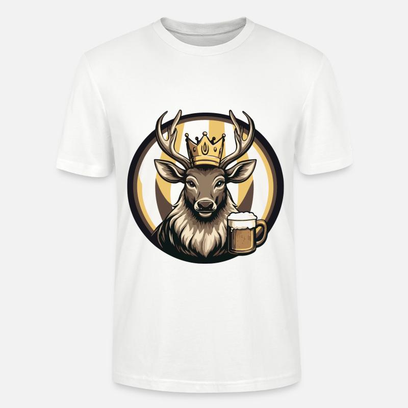 Hirsch Bier Comic - Stanley/Stella Unisex Bio-T-Shirt CRAFTER - Weiß