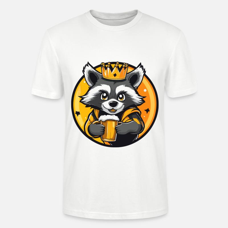 Waschbär Bier Comic - Stanley/Stella Unisex Bio-T-Shirt CRAFTER - Weiß