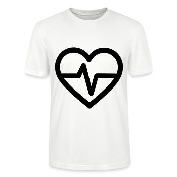 heartbeat - Stanley/Stella CRAFTER Unisex Organic T-Shirt - white - Front - Alina (178cm) & Michal (187cm)