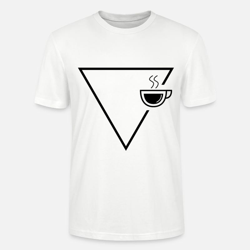 Triangle 1 et café - - T-shirt bio CRAFTER Stanley Stella Unisexe - blanc