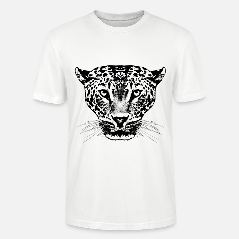 Leopard / Kopf - Stanley/Stella Unisex Bio-T-Shirt CRAFTER - Weiß