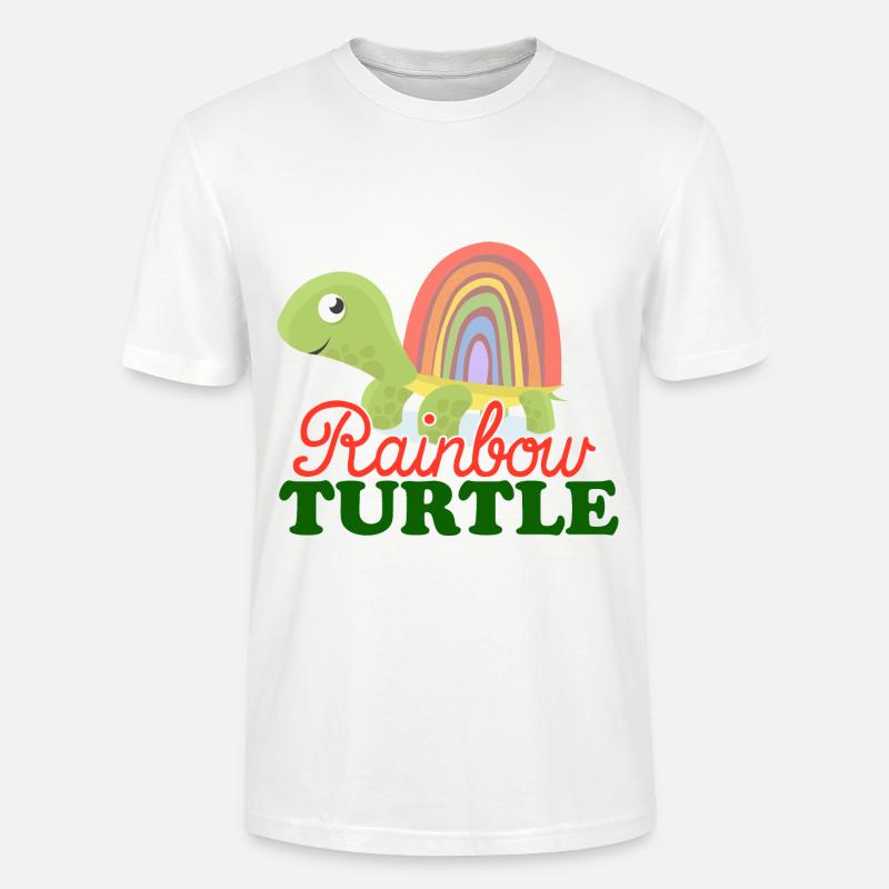 Rainbow Turtle Rainbow Turtle - Stanley/Stella CRAFTER Unisex Organic T-Shirt - white