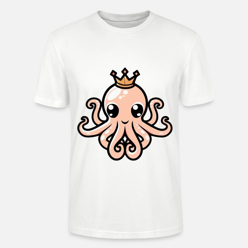 Oktopus Comic Krone - Stanley/Stella Unisex Bio-T-Shirt CRAFTER - Weiß