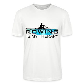 Rudern ist meine Therapie, Rudern, Ruderer - Stanley/Stella Unisex Bio-T-Shirt CRAFTER - Weiß - Vorne - Alina (178cm) & Michal (187cm)