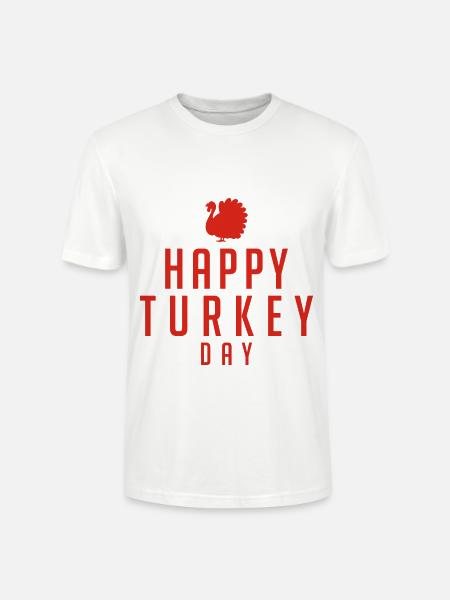 Happy Turkey Day - Stanley/Stella Unisex Bio-T-Shirt CRAFTER - Weiß