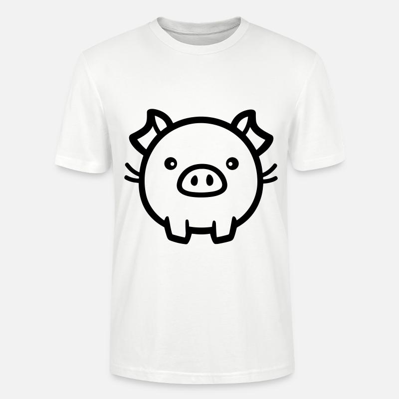 Schwein - Stanley/Stella Unisex Bio-T-Shirt CRAFTER - Weiß