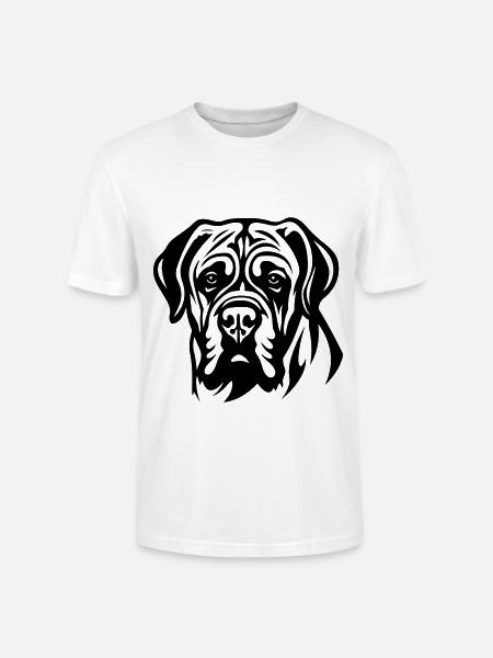 Mastiff Dog Head - Stanley/Stella CRAFTER Unisex Organic T-Shirt - white