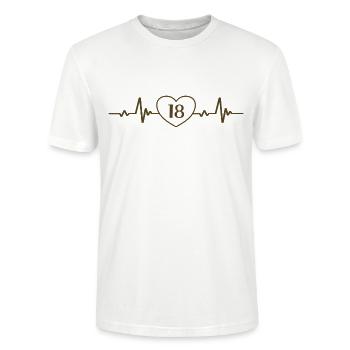 18. Geburtstag Herz 18 - Stanley/Stella Unisex Bio-T-Shirt CRAFTER - Weiß - Vorne - Alina (178cm) & Michal (187cm)