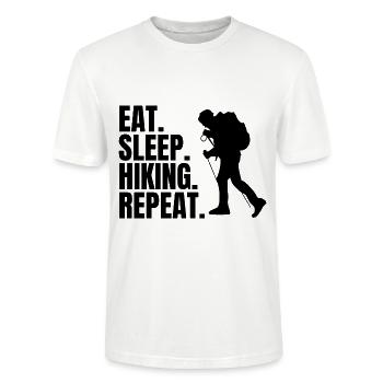 Hiking Mountain Mountains Mountaineering Hiking Mountains - Stanley/Stella CRAFTER Unisex Organic T-Shirt - white - Front - Alina (178cm) & Michal (187cm)