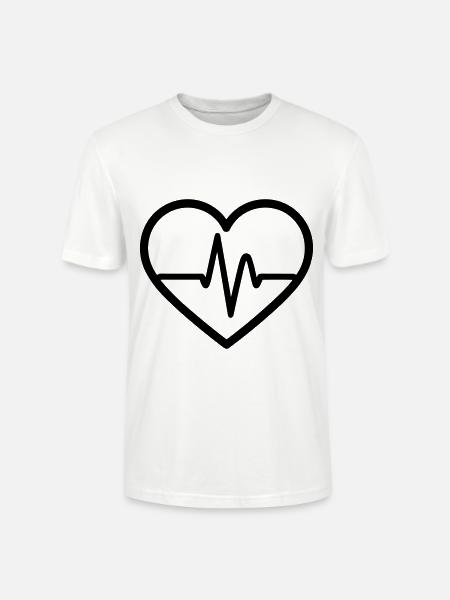 heartbeat - Stanley/Stella CRAFTER Unisex Organic T-Shirt - white