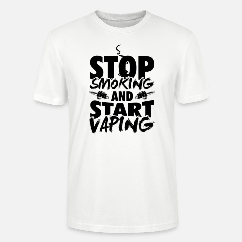 Vape | Vaping Vapen E-Cigarette Gift - Stanley/Stella CRAFTER Unisex Organic T-Shirt - white