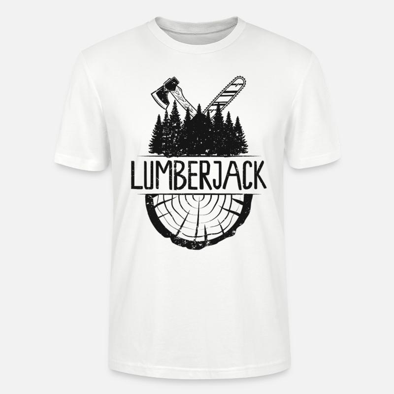 Tronçonneuse Bûcheron Bûcheron Bois Forêt Hache - T-shirt bio CRAFTER Stanley Stella Unisexe - blanc