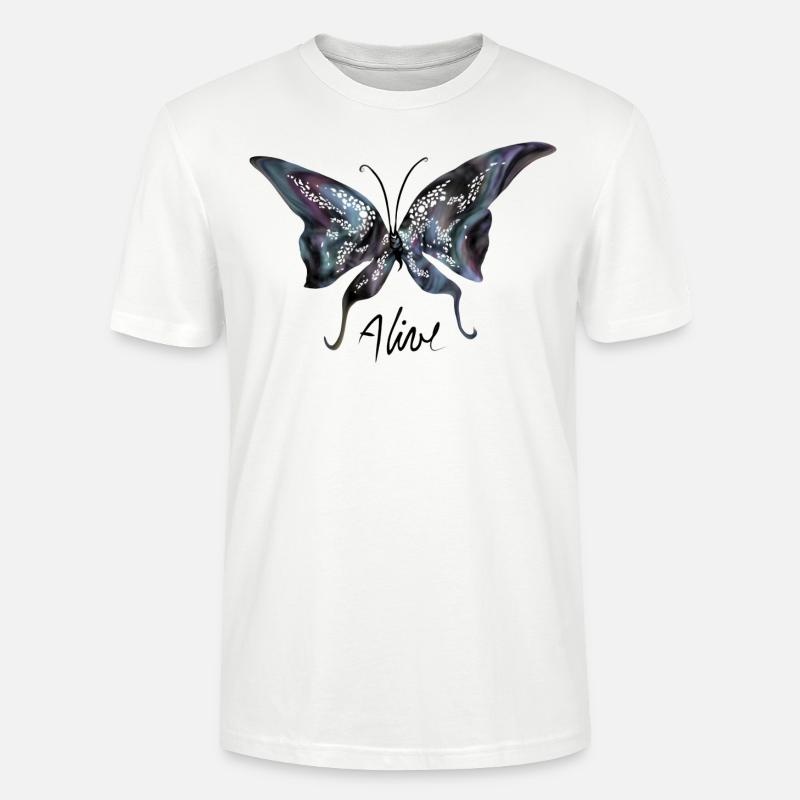 Lebendig / Schmetterling - Stanley/Stella Unisex Bio-T-Shirt CRAFTER - Weiß