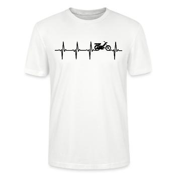 Mofa motorroller herzschlag moped - Stanley/Stella Unisex Bio-T-Shirt CRAFTER - Weiß - Vorne - Alina (178cm) & Michal (187cm)