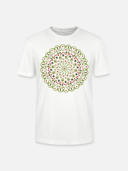 rotgrünes Naturmandala - Stanley/Stella Unisex Bio-T-Shirt CRAFTER - Weiß