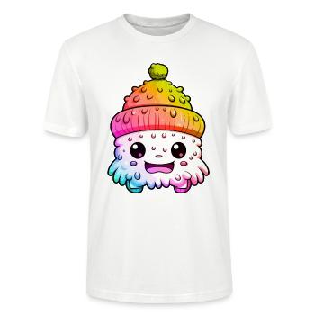 Winter Eskimo Comic Wintery - Stanley/Stella CRAFTER Unisex Organic T-Shirt - white - Front - Alina (178cm) & Michal (187cm)