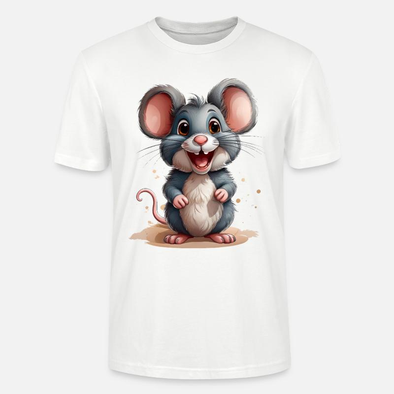 Souris folle mignonne - T-shirt bio CRAFTER Stanley Stella Unisexe - blanc